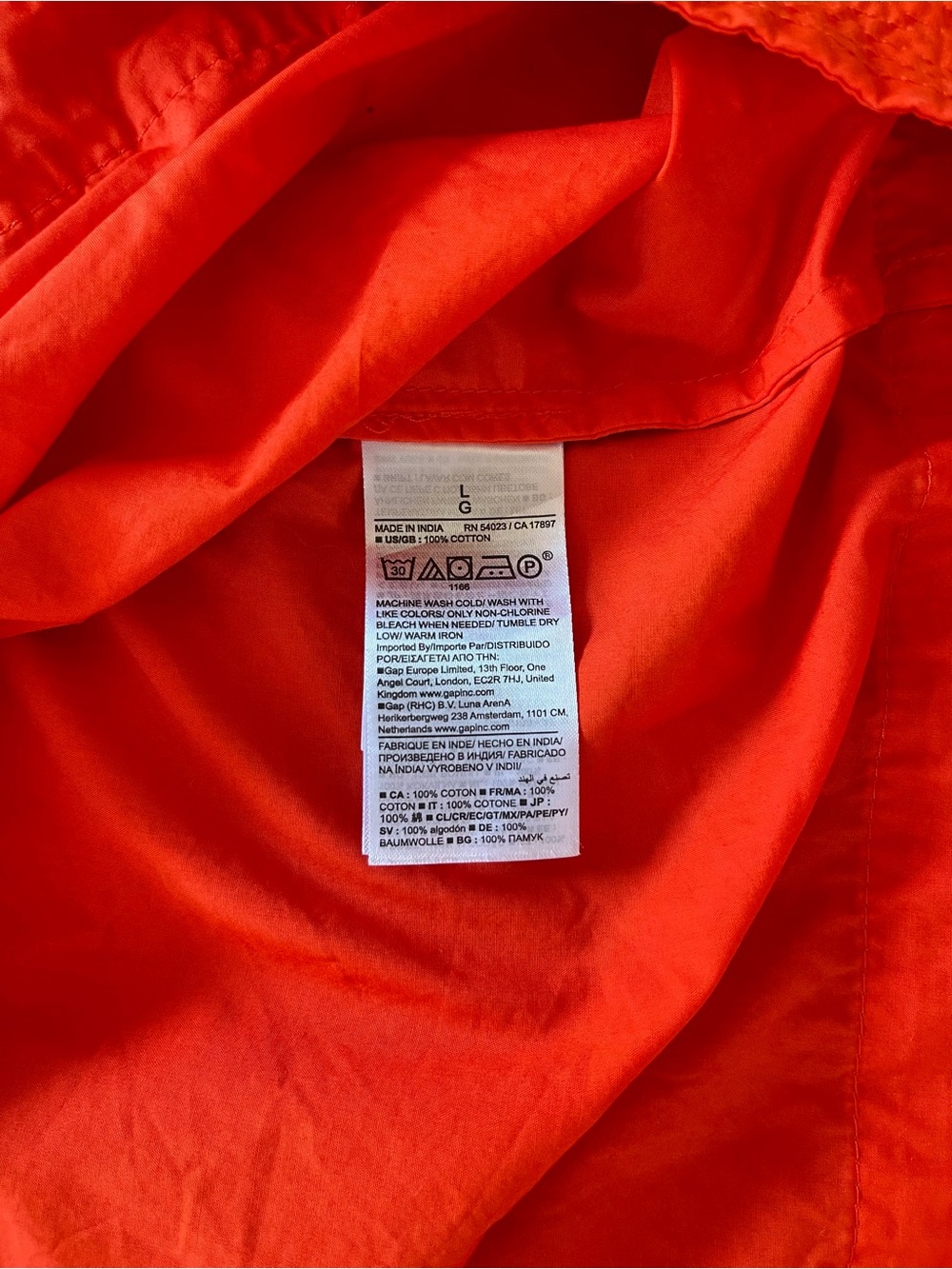 Banana Republic Orange Cotton Poplin Drawstring Mini Dress Size XL - Picture 9 of 9